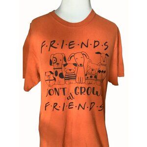 Vintage Friends Don’t Growl At Friends Orange Dog Graphic Short Sleeve Tee M